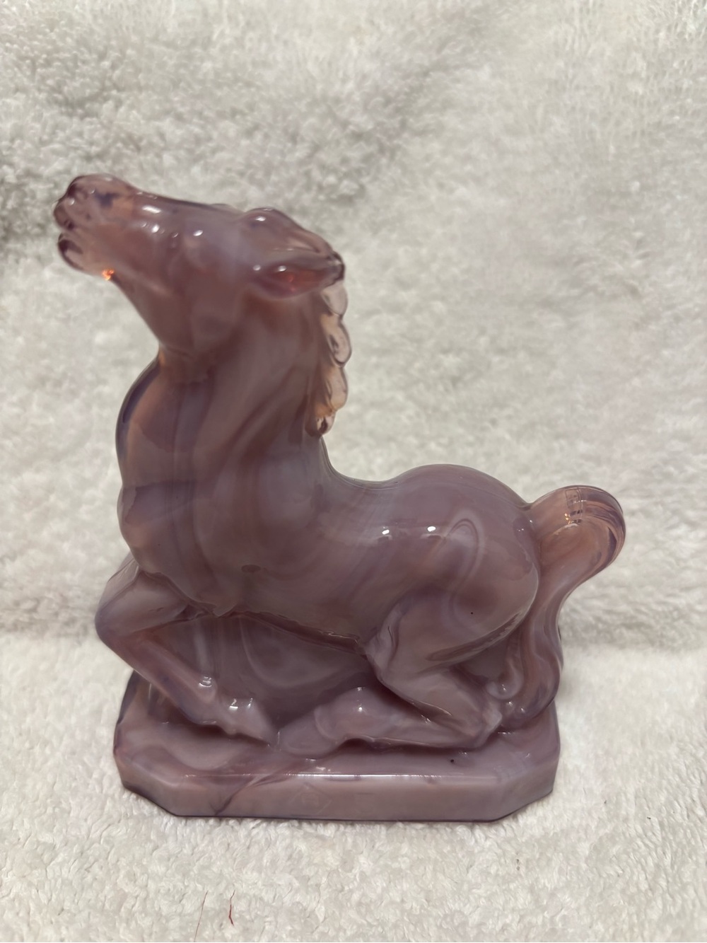 Bermuda Slag purple impatient slag glass Joey the horse Boyd